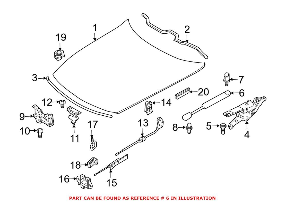 BMW Hood Lift Support 51237016178